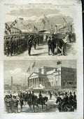 Original Old Antique Print 1865 Prince Wales Liverpool Free Library Siers 19th