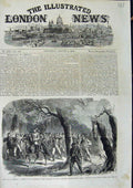 Original Old Antique Print 1864 War America Siers Civil War Army Woods 19th