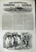 Original Old Antique Print 1852 Black Camp New South Wales Australia Victorian