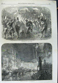 Old Antique Print 1866 Venice Masquerade Mark'S Piazza Grand Canal Italy 19th