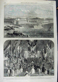 Original Old Antique Print 1866 Fish Laboratory Concarneau Brittany Arcachon