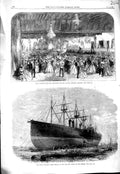 Old Antique Print 1867 Great Eastern Ship Mersey Ball Artillery Finsbury 19th
