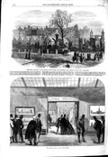 Old Antique Print 1867 Designs Law Courts Buildings New-Square Lincoln'S 19th