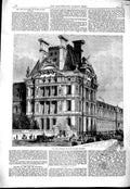 Old Antique Print 1867 New Pavillon Flore Tuileries Architecture France 19th