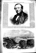 Original Old Antique Print 1867 Seymour Fitzgerald New Governor Bombay Mint
