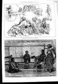 Old Antique Print 1875 Girls Weaving Sarango Java Revivalist Birmingham 19th