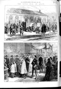 Original Old Antique Print Civil War Spain King Alfonso Cathedral Burgos 1875