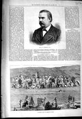 Original Old Antique Print 1875 Armstead Volunteer Camp Exercise India Siers