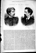 Original Old Antique Print 1875 Royal Academy Men Portrait Walker Marks 19th