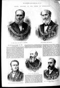 Original Old Antique Print 1875 Freemasons Woods Hervey Bent Fenn Monckton 19th