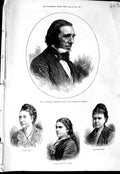 Original Old Antique Print 1875 Macfarren Music Cambridge Patey Sterling Wynne