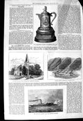 Old Antique Print Gun Ship Bermejo Argentine Wicker Coffins Church 1875 19th