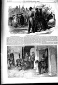 Original Old Antique Print 1856 Madrid Street Scene Spain Spanish Coup D'Etat