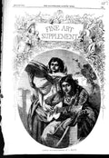 Original Old Antique Print 1856 Fine Art Portrait Spanish Minstrels Victorian