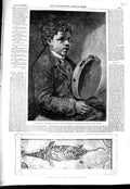 Old Antique Print 1856 Fossil Lias Quarries Glastonury Somerset Music Boy 19th