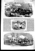 Original Old Antique Print 1856 Affray Railway Engineers Santhals Jungpore War