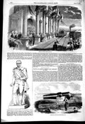 Original Old Antique Print 1856 Madras Railway Statue Freire Horsfall Iron Gun