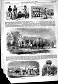 Original Old Antique Print 1856 Santhal Country Pig Sticking Caragola Danghur