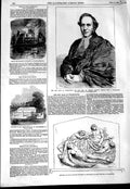 Original Old Antique Print 1856 Dean Westminster Chenevix Hume Fontainbleau