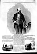 Original Old Antique Print 1856 Portrait Prince Leiningen Stone Lion Kertch