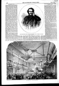 Old Antique Print 1856 Edward Lytton University Glasgow Canterbury Hall 19th