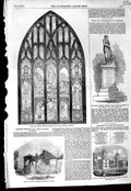 Original Old Antique Print 1857 Window John'S Church Stamford Norwood Isle Dogs