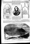 Original Old Antique Print 1856 Major Thompson Grave Carpenter Inkerman Welbore