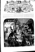 Original Old Antique Print 1864 Alfred Hunt Drawing Visit Folk Christmas Eve