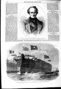 Old Antique Print 1864 Mocquard Secretary Ship Sultan Mahmoud Blackwall 19th