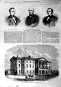 Old Antique Print Province Building Prince Edward 1864 Cartier Brown Galt 19th