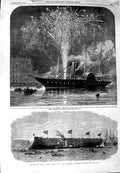 Old Antique Print 1864 Prince Wales Denmark Yacht Osborne Ship Lord Clyde 19th