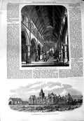 Old Antique Print Catholic Cathedral York 1864 Government House Zealand 19th