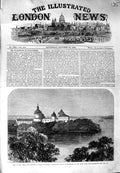 Antique Old Print *3120 1864 Prince Wales Sweden Royal Palace Gripsholm Malar