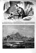 Original Old Antique Print Japanese Wood Engraver 1864 Loch Ericht Scotland