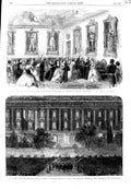 Old Antique Print 1864 Ball Queen Dowager Sweden Drottingholm Stockholm 19th