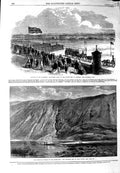 Old Antique Print 1864 Liverpool Race Course Aintree Loch Muick Scotland 19th