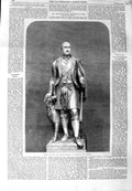 Original Old Antique Print 1864 Statue Prince Consort Balmoral Scotland Theed