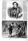 Original Old Antique Print 1864 Frederick Robson Theatre Tunis Water-Carrier