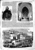 Original Old Antique Print 1856 Archbishop Malabar Church Haverstock California