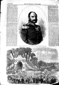 Original Old Antique Print 1856 Prince Prussia Coronation Festival Southampton