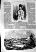 Old Antique Print 1856 Sir Jamsetjee Jejeeboy London Canada Railway Train 19th