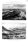 Original Old Antique Print 1881 Canada Red-Deer River Marquis Lorne Sketches
