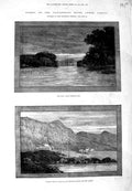 Old Antique Print 1881 Piko Hill House Princess Louise Cascapediac Canada 19th