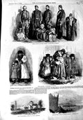 Antique Old Print *3118 1855 Turkish Siers Tartar Children Eupatoria Church