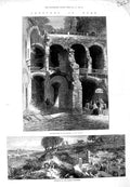 Old Antique Print 1872 Rome Substructure Palace Caesars Jewish Catacombs 19th