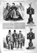 Old Antique Print 1860 Post Office Uniform Prize Vincennes Tir National 19th