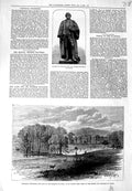 Original Old Antique Print Statue Norman Macleod 1881 Longleat Wiltshire Bath
