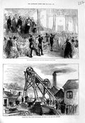 Old Antique Print 1875 Lord Mayor New Alexandra Palace Bunker'S Hill Mine 19th
