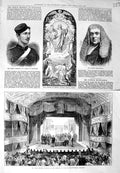 Original Old Antique Print 1875 John Mitchel Theatre Cork Ireland Huddleston