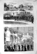 Original Old Antique Print Jubilee Festival King'S College London 1881 Ireland